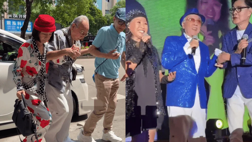 盧海鵬在中山登台期間，下車時需由友人攙扶，在舞台上表演時亦需身旁藝人協助支撐身體。